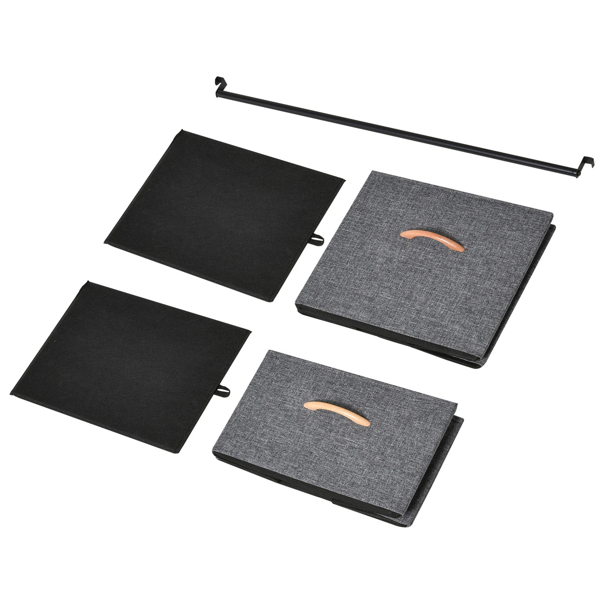 175 x 83cm Freestanding Clothes Hanger Storage Unit with Steel Frame, 5 Drawers and Shelf