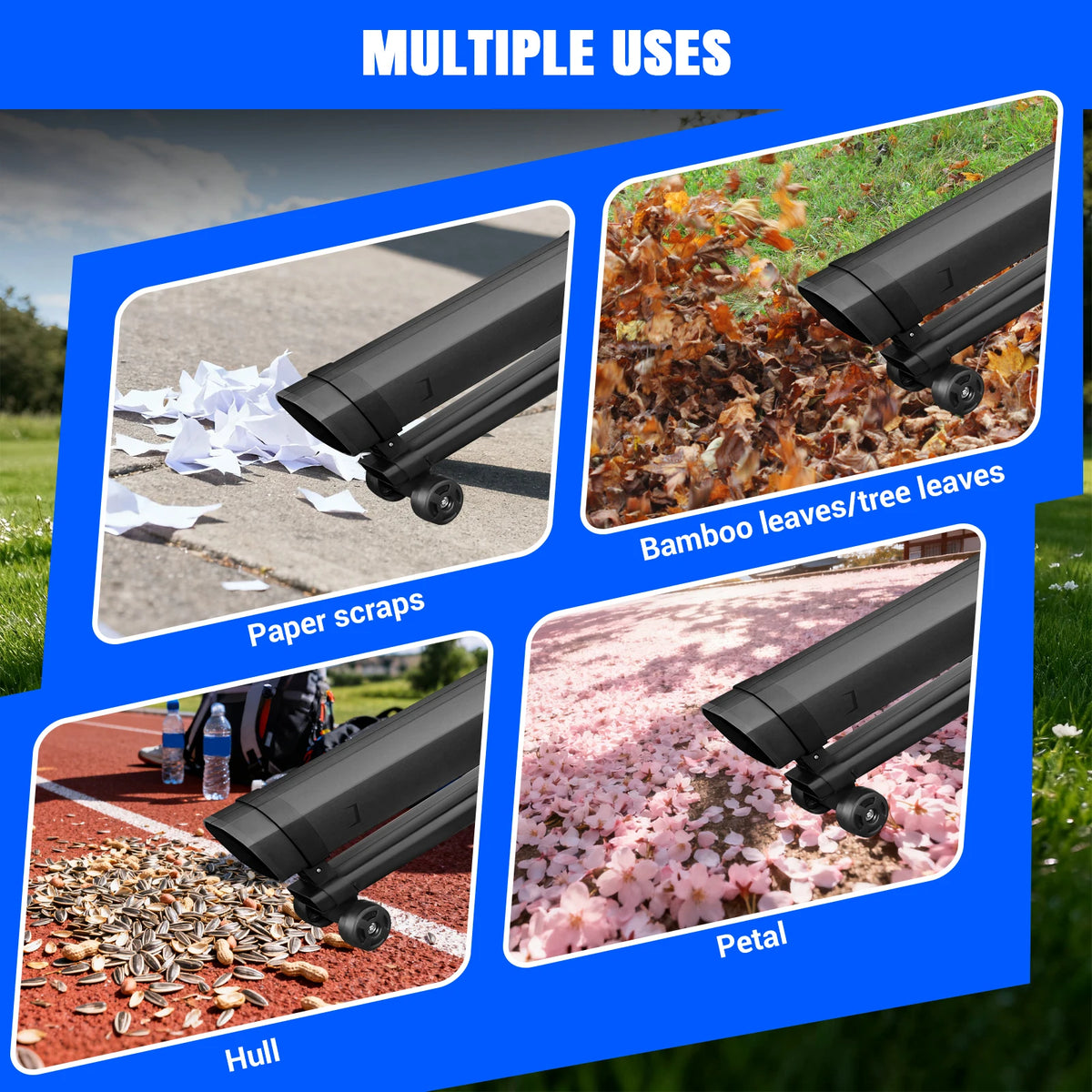 5000W Electric Leaf Blower and Garden Vacuum, 3-in-1 with Mulcher, 35L Bag and 6 Speeds