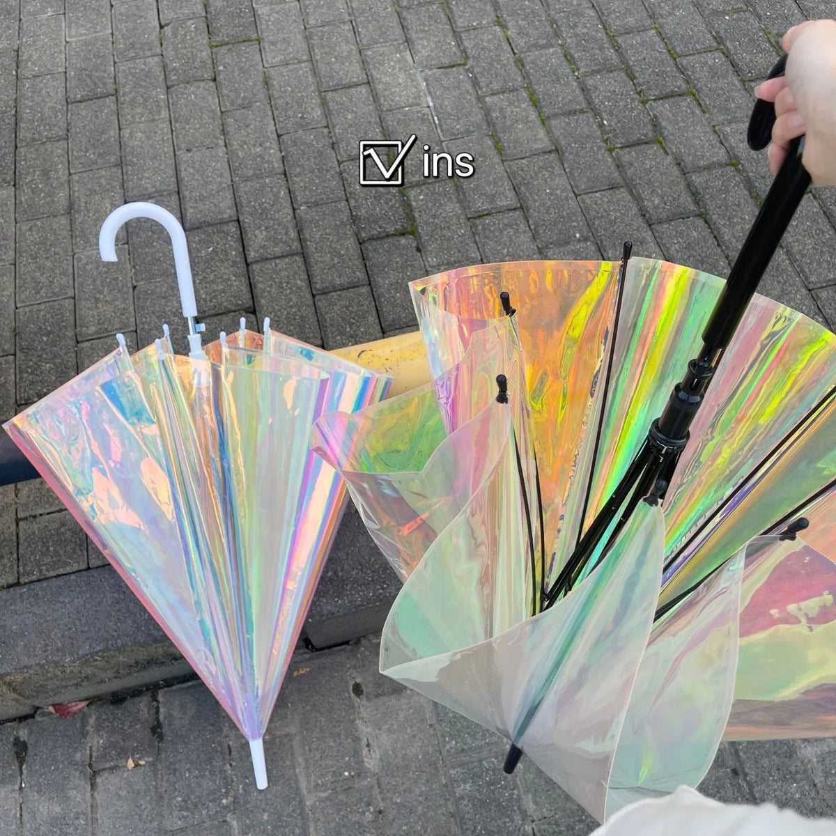 Holographic Straight Umbrella, Iridescent Sun and Rain Umbrella