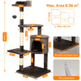 Passerscat Multi-Level Cat Tree 112cm Climbing Frame Scratching Posts Padded Perches Condo Indoor