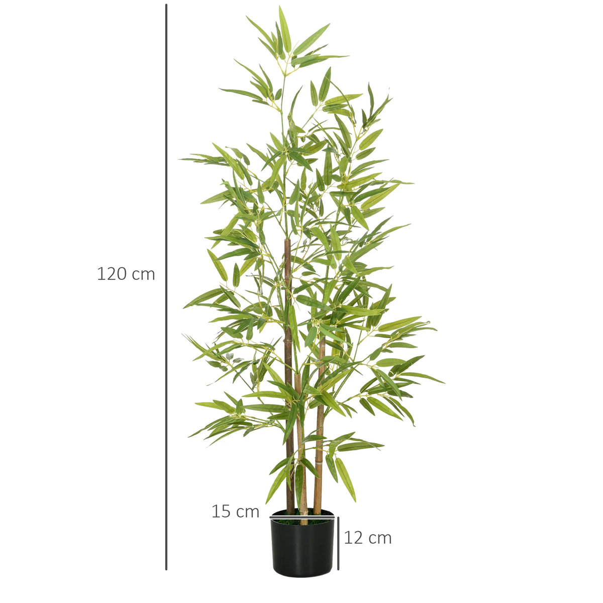 Artificial Bamboo Tree with Pot, 120 cm Faux Plant with Bendable Branches