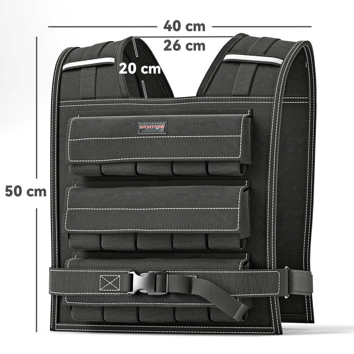 Adjustable Weighted Vest with 30 Removable Weights, Up to 30kg
