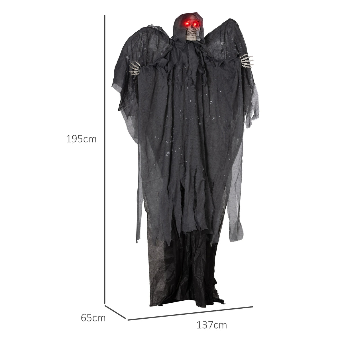 Turning head and waving hands on a winged reaper prop
