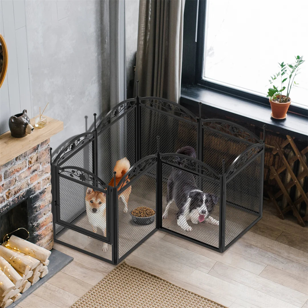 BINGOPAW 8 Panel Heavy Duty Metal Dog Playpen 126x126x88cm Whelping Fence with Waterproof Floor Pad