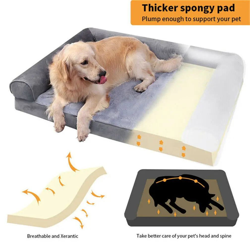 Extra Large Orthopedic Dog Bed Mattress Removable Washable Cover Sponge Foam M-2XL for Big Dogs