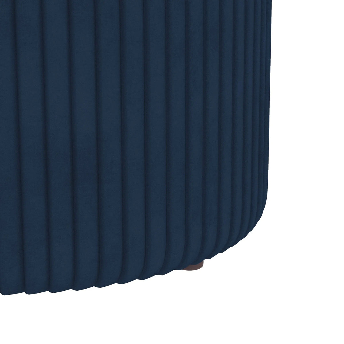Round Storage Pouffe with Cushioned Top, Velvet-Feel Footstool with Hidden Storage