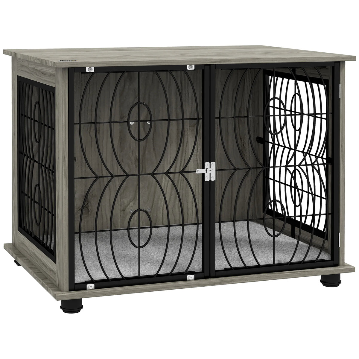 Dog Crate Furniture End Table w/ Cushion for Dogs