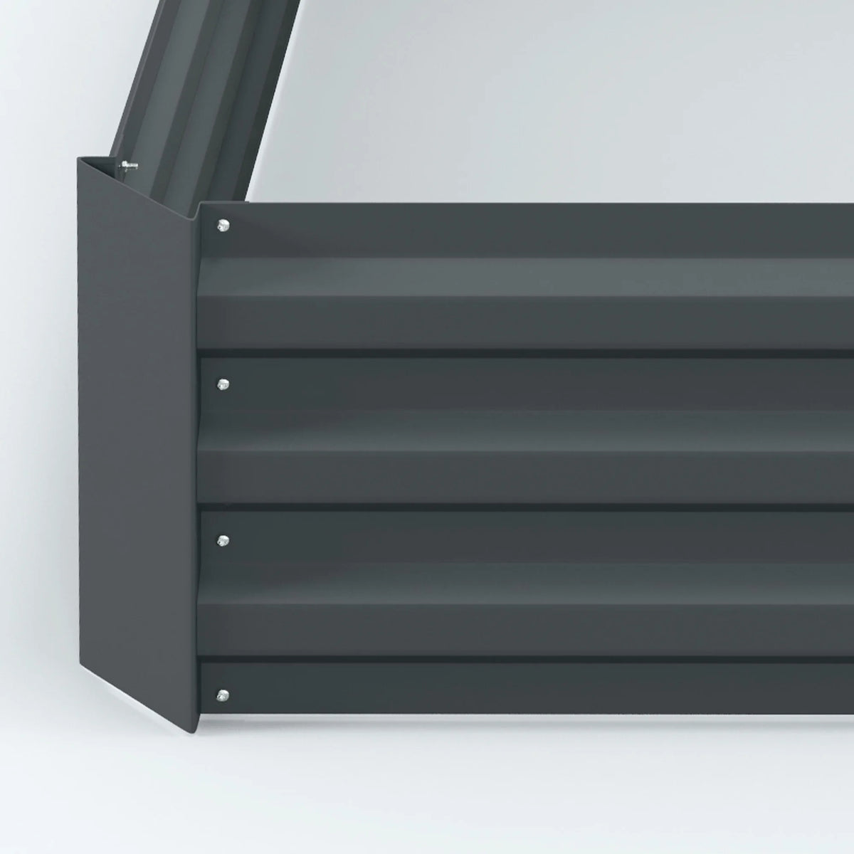 Set of 2 Raised Garden Beds 100x100cm Galvanised Steel Extra Deep Sides Open Bottom Powder Coated Dark Grey