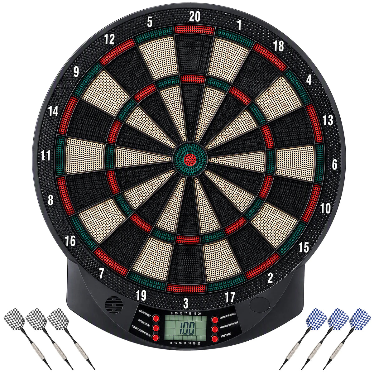 Electronic Dartboard with LCD Scoreboard, 26 Games and 6 Darts