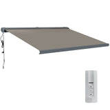 4 x 3m Full Cassette Electric Retractable Awning with Remote Control UPF50+ Aluminium Frame for Garden and Patio