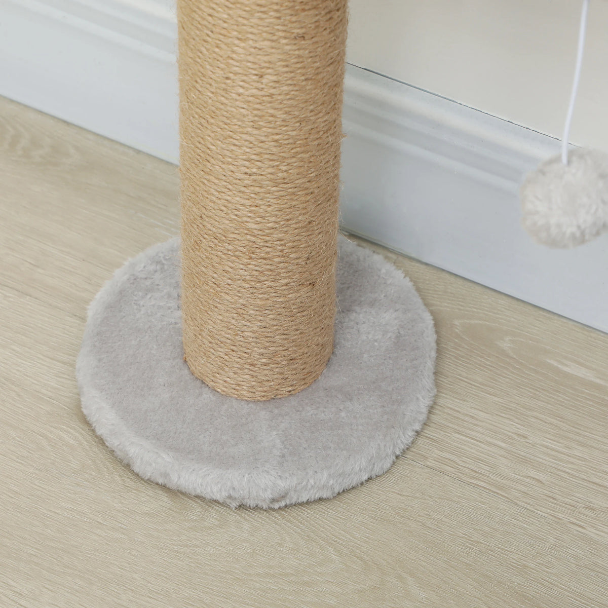 Wall Mounted Cat Shelves 48x21x180cm with 5 Climbing Platforms Sisal Scratching Post and Toy Light Grey