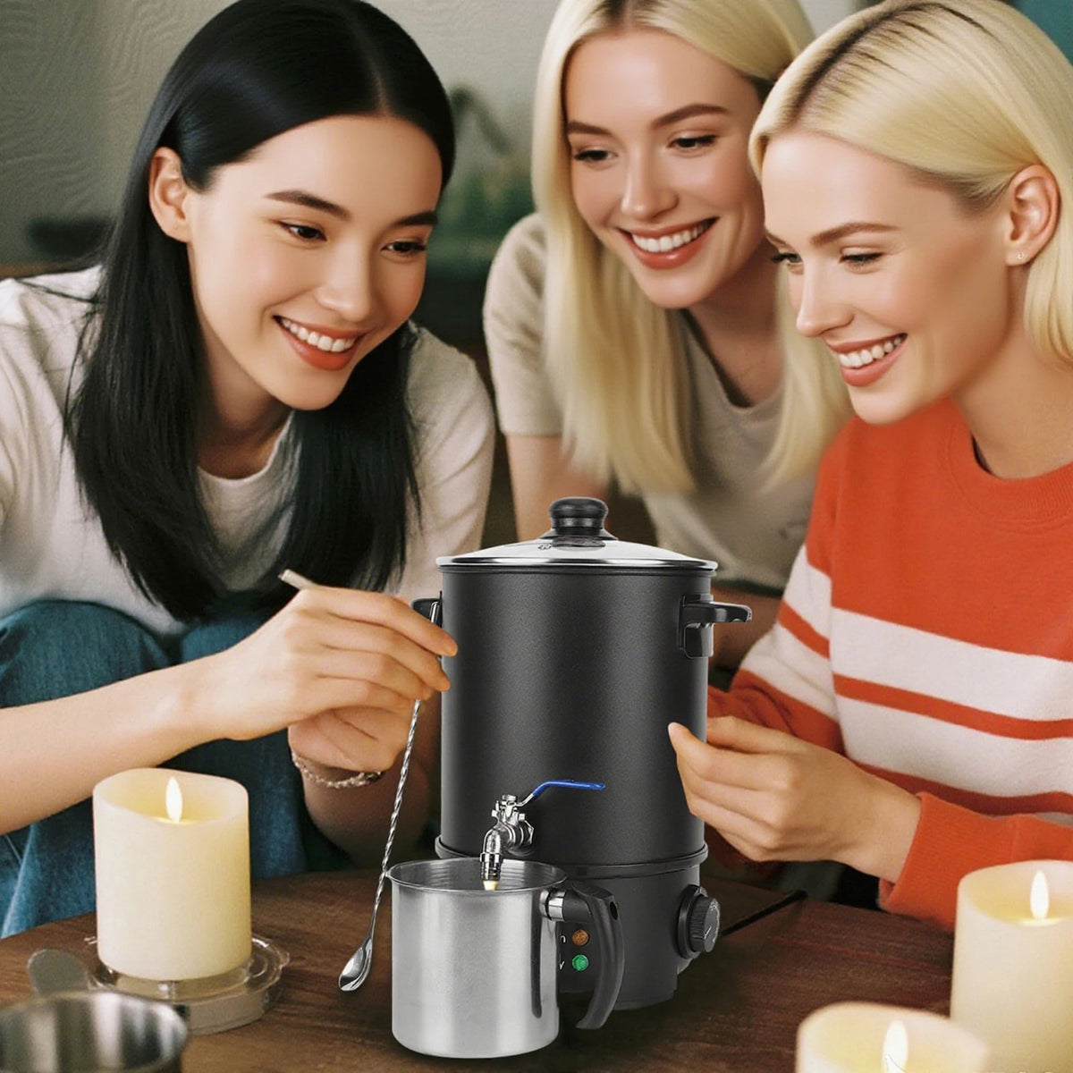 6L Electric Wax Melting Pot with Pouring Spout for Candle and Soap Making