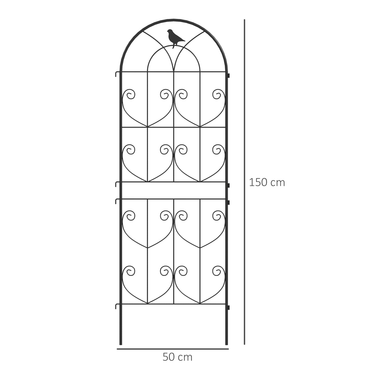 Set of 2 Metal Garden Trellis, Decorative Trellis Panels for Climbing Outdoor Plants