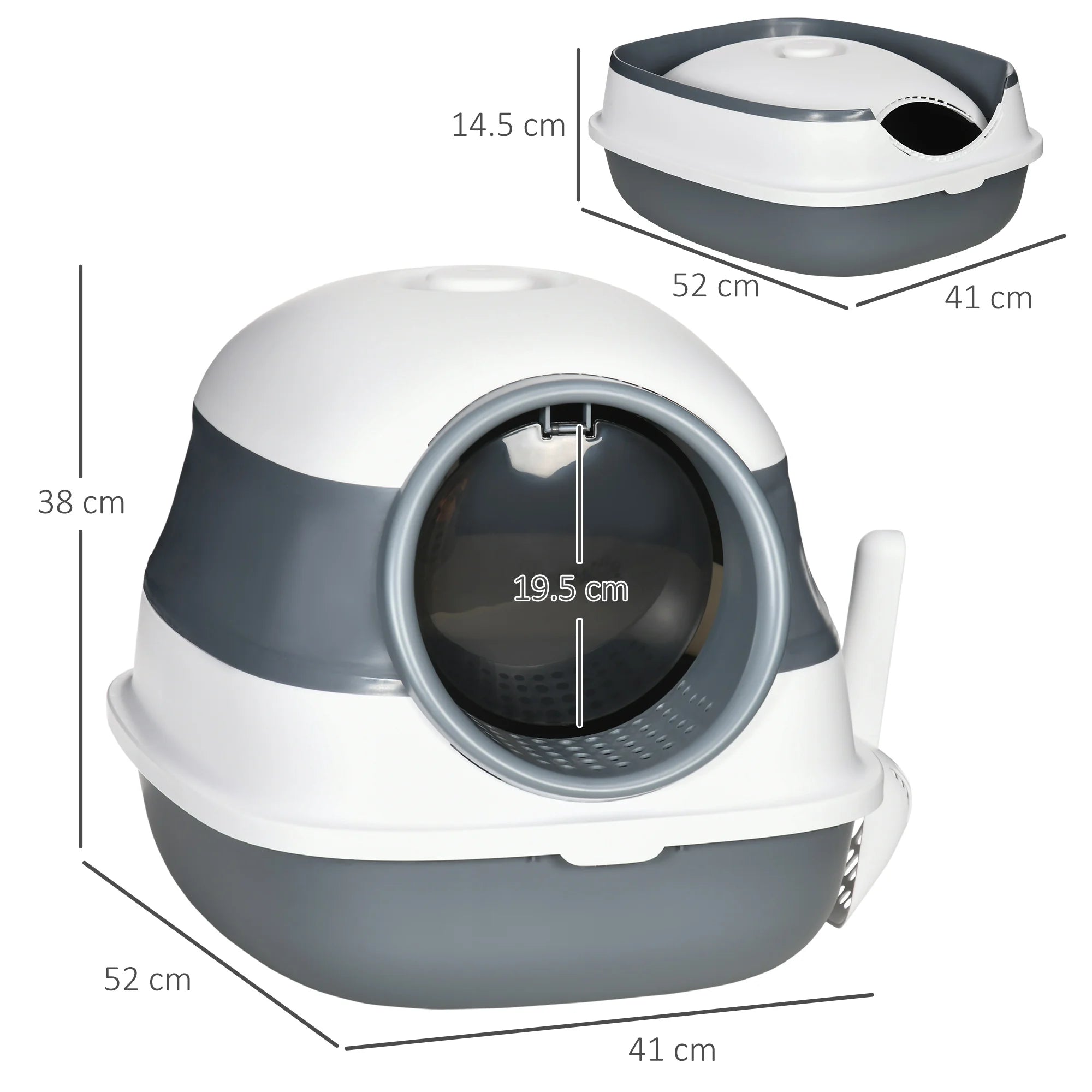 Hooded Cat Litter Box Foldable with High Side Sand Leak Pedal Air Freshener and Litter Scoop for Cats up to 5kg