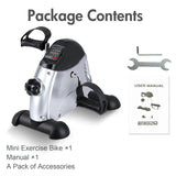 Mini Pedal Exercise Bike Under Desk Portable Cycle Trainer with LCD Display for Home Office