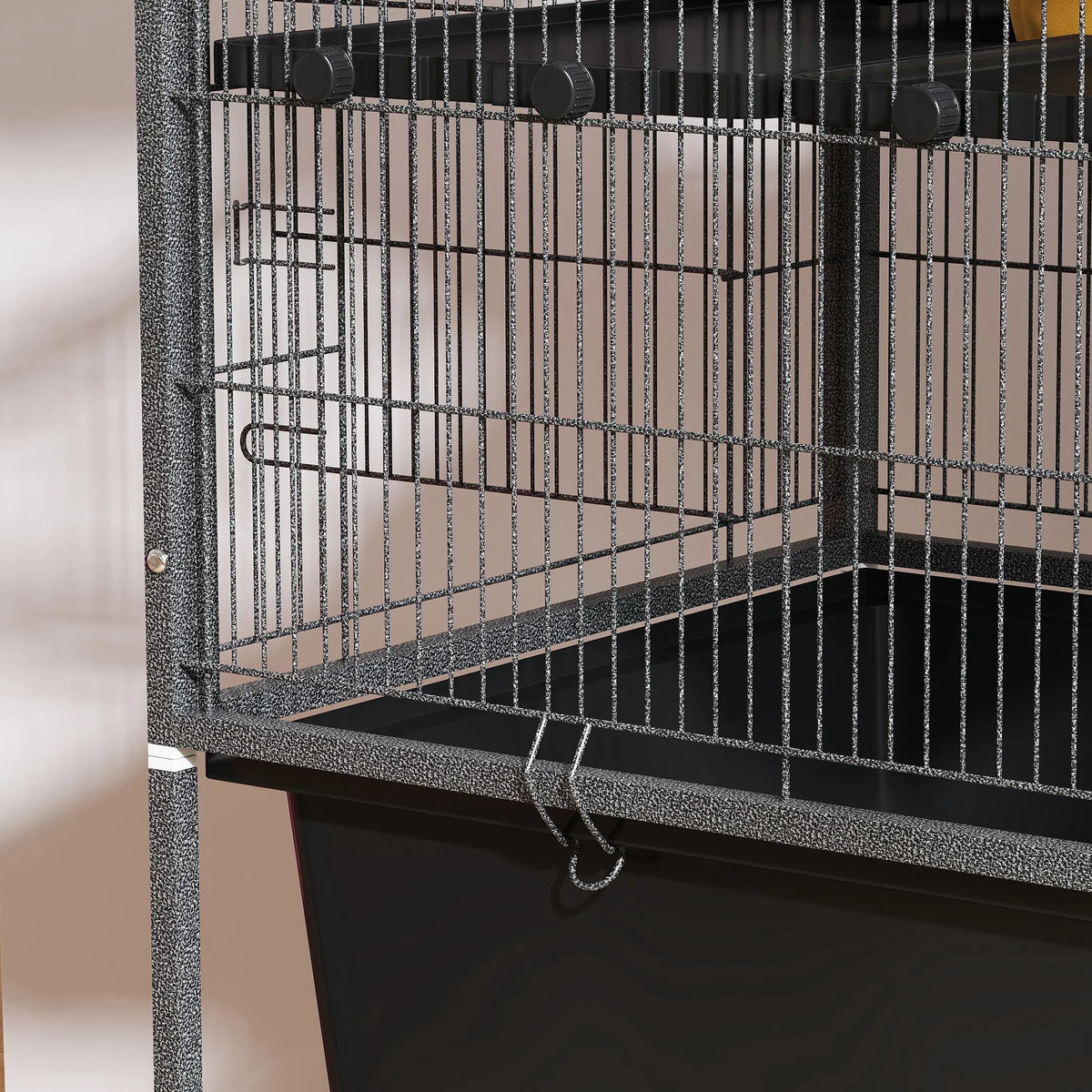 5 Level Rolling Small Animal Cage with Cloth Covered Ramps 16cm Deep Base and 1.2cm Bar Spacing