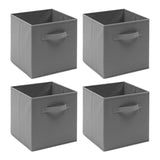 Pack of 4 Foldable Fabric Storage Cubes Boxes Non-Woven Wardrobe Organiser for Home Bedroom Closet