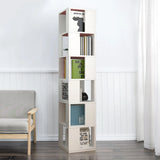 190cm Rotatable 6-Tier Slim Bookcase Corner Shelf | Freestanding Wooden Display Cabinet for Living Room Bedroom