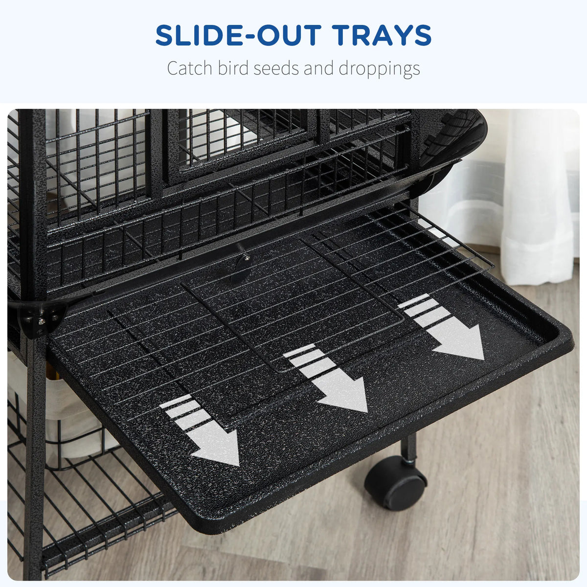 Steel Bird Cage, Large Budgie Cage for Cockatiels and Parakeets