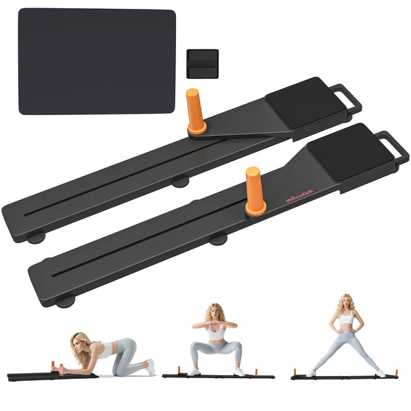 Pilates Reformer Board with Knee Pad for Home Gym, Multi-Functional Ab Roller Board