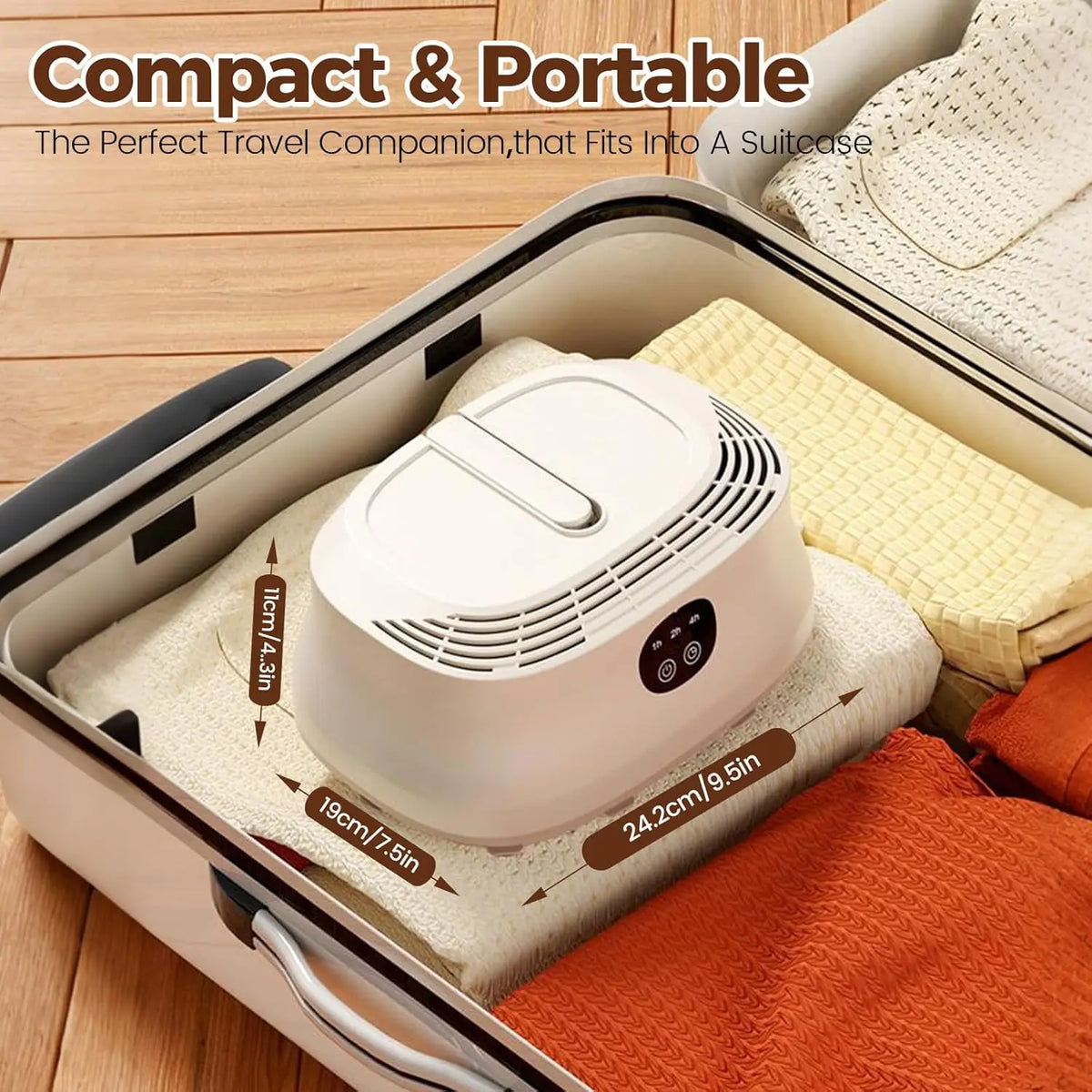 Portable Clothes Dryer with Timer and Drying Bag, Compact Electric Dryer for Travel and Small Spaces