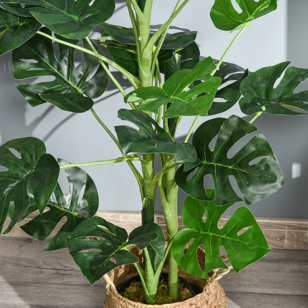 100cm/3.3ft Artificial Monstera Tree, Fake Plant in Pot, Indoor/Outdoor