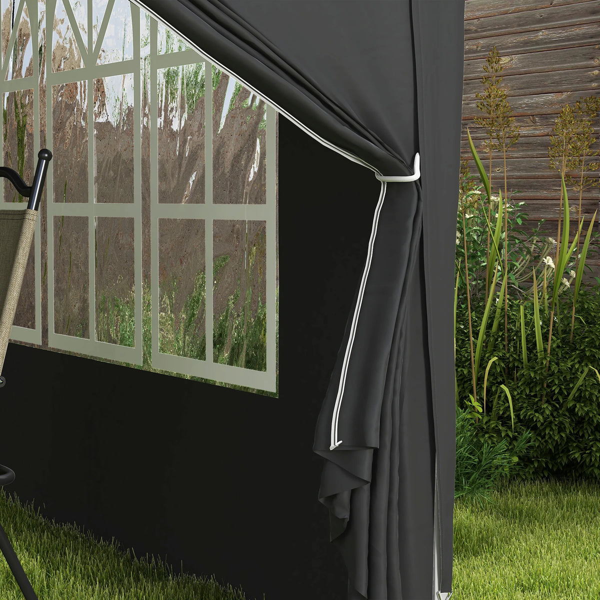 Pop Up Gazebo 3x3m with 2 Removable Walls Water and UV Resistant Powder Coated Steel Guy Ropes and Carry Bag