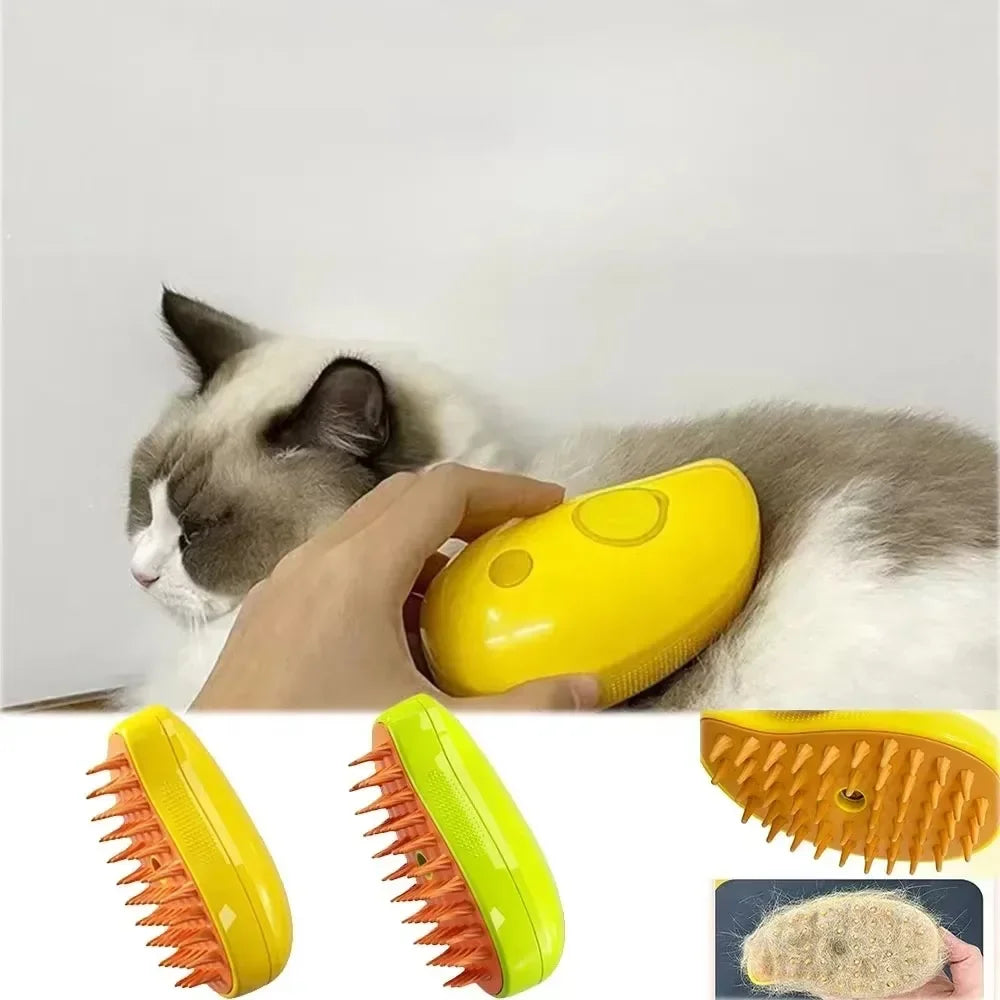 Electric Spray Pet Grooming Brush Rechargeable Massage Comb Deshedding Tool for Cats and Dogs