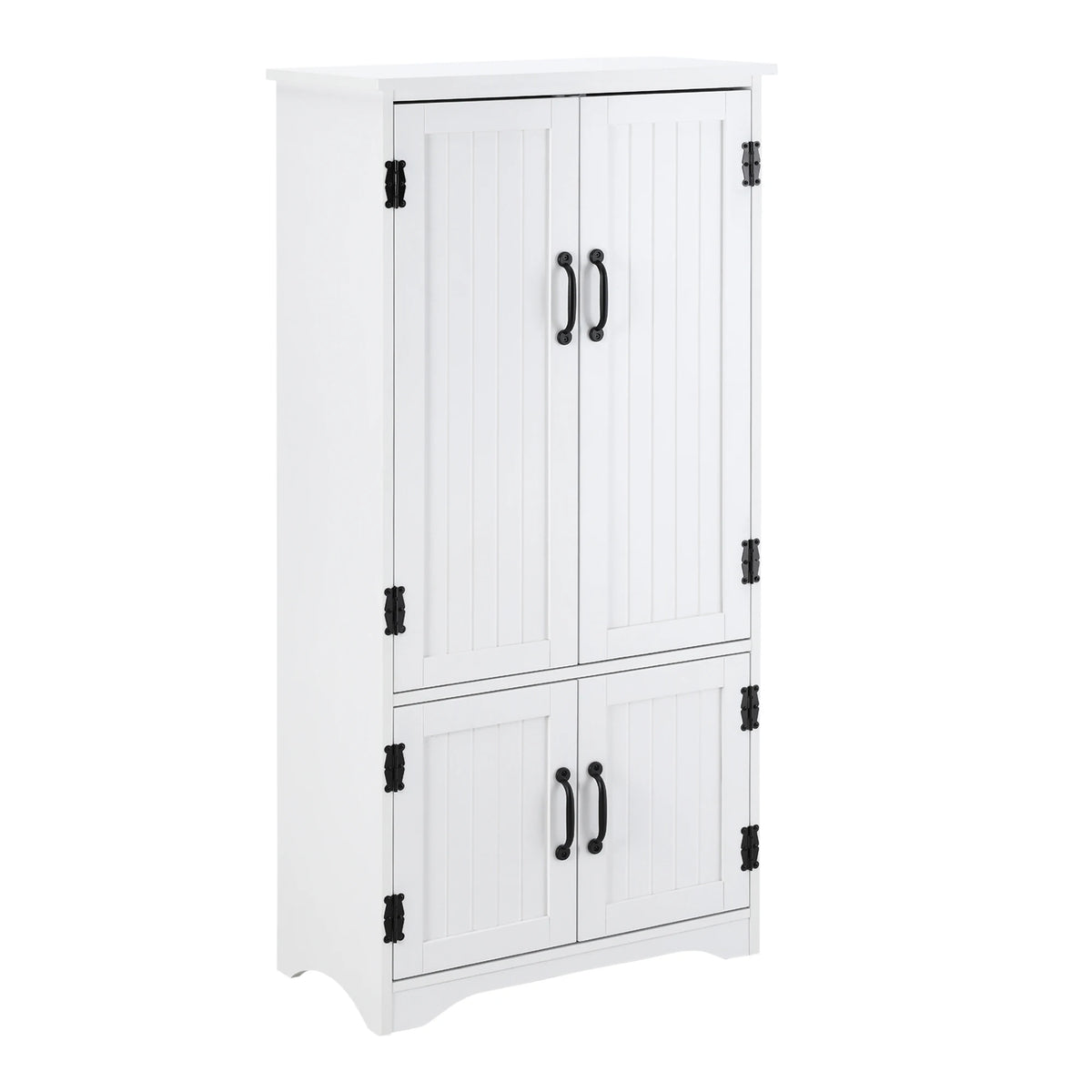 Accent Floor Storage Cabinet, Kitchen Cupboard with 2 Large Doors, White