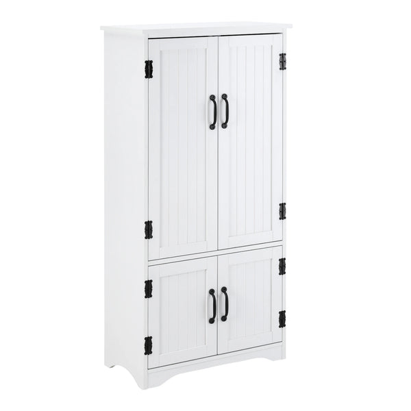 Accent Floor Storage Cabinet, Kitchen Cupboard with 2 Large Doors, White