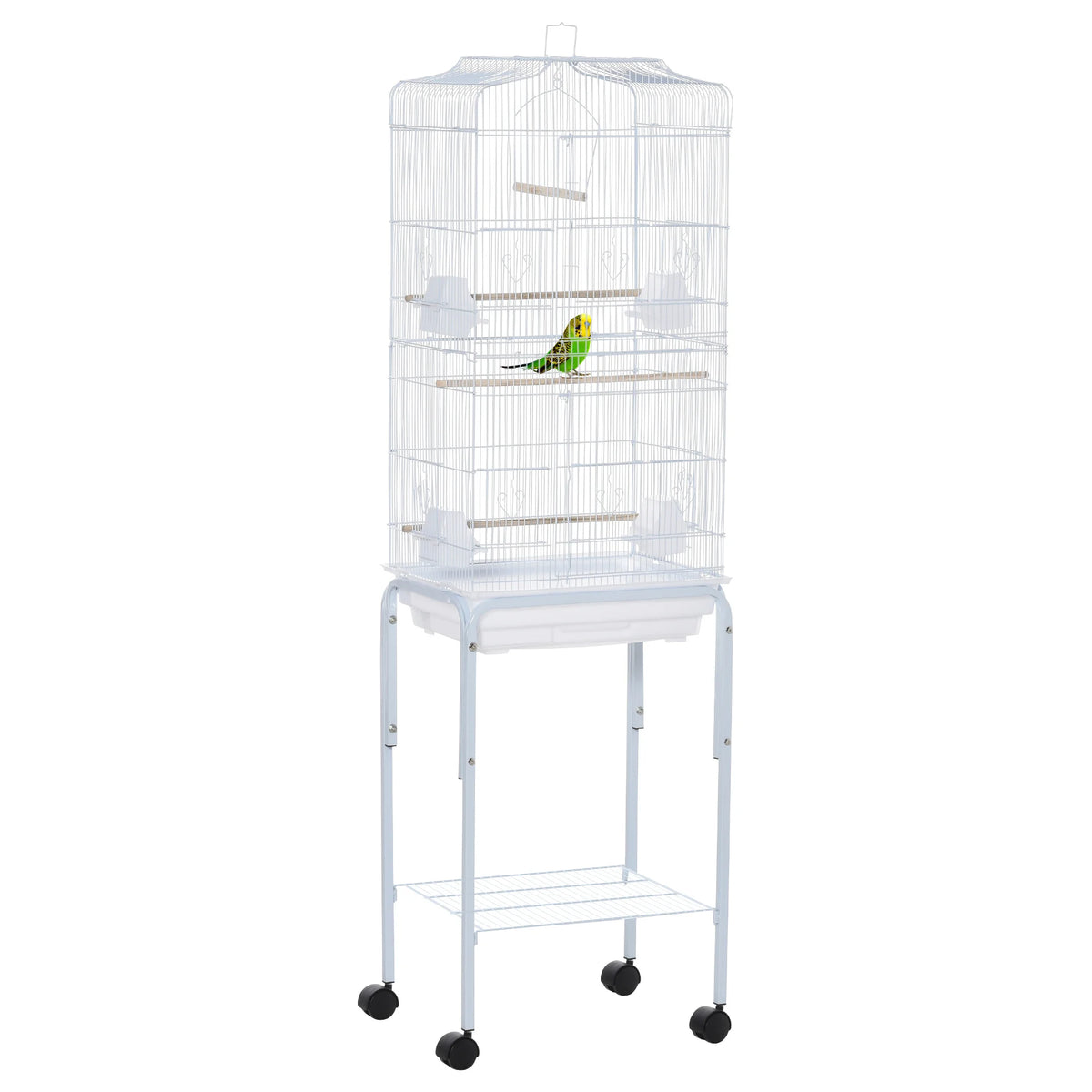 Bird Cage for Budgie, Finch, Canary & Parakeet with Stand & Sliding Tray