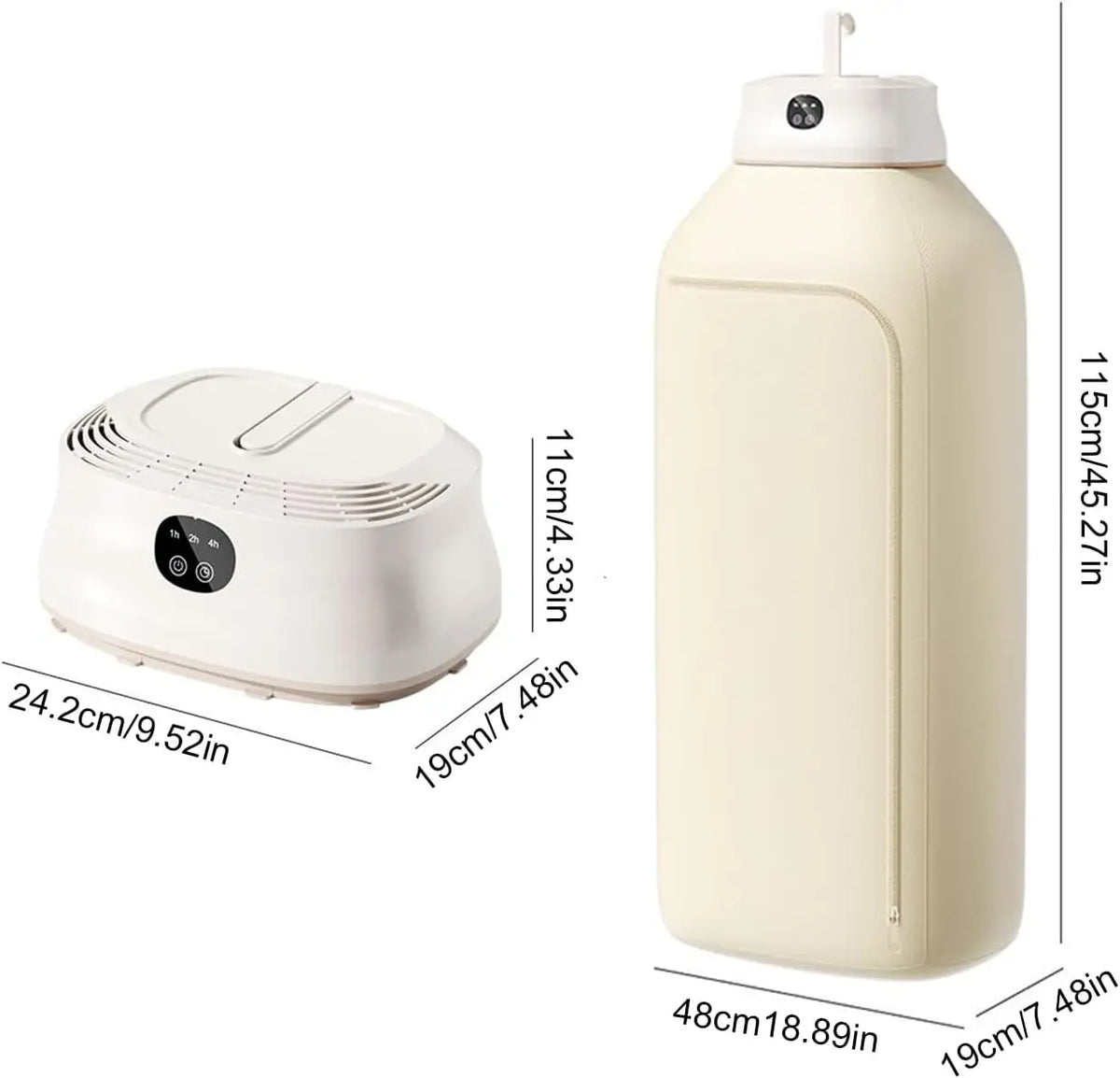 Portable Clothes Dryer with Timer and Drying Bag, Compact Electric Dryer for Travel and Small Spaces
