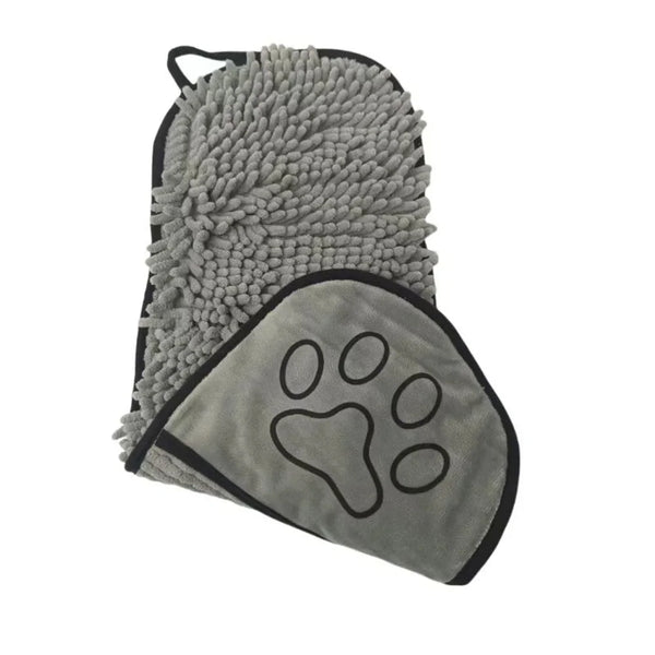 Super Absorbent Pet Bath Towel Quick Dry Chenille Microfibre Drying Cloth for Dogs and Cats 53x22cm