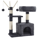 Cat Tree Tower 53x33x72cm with Perch Cozy Condo Scratching Post for Indoor Outdoor Cats