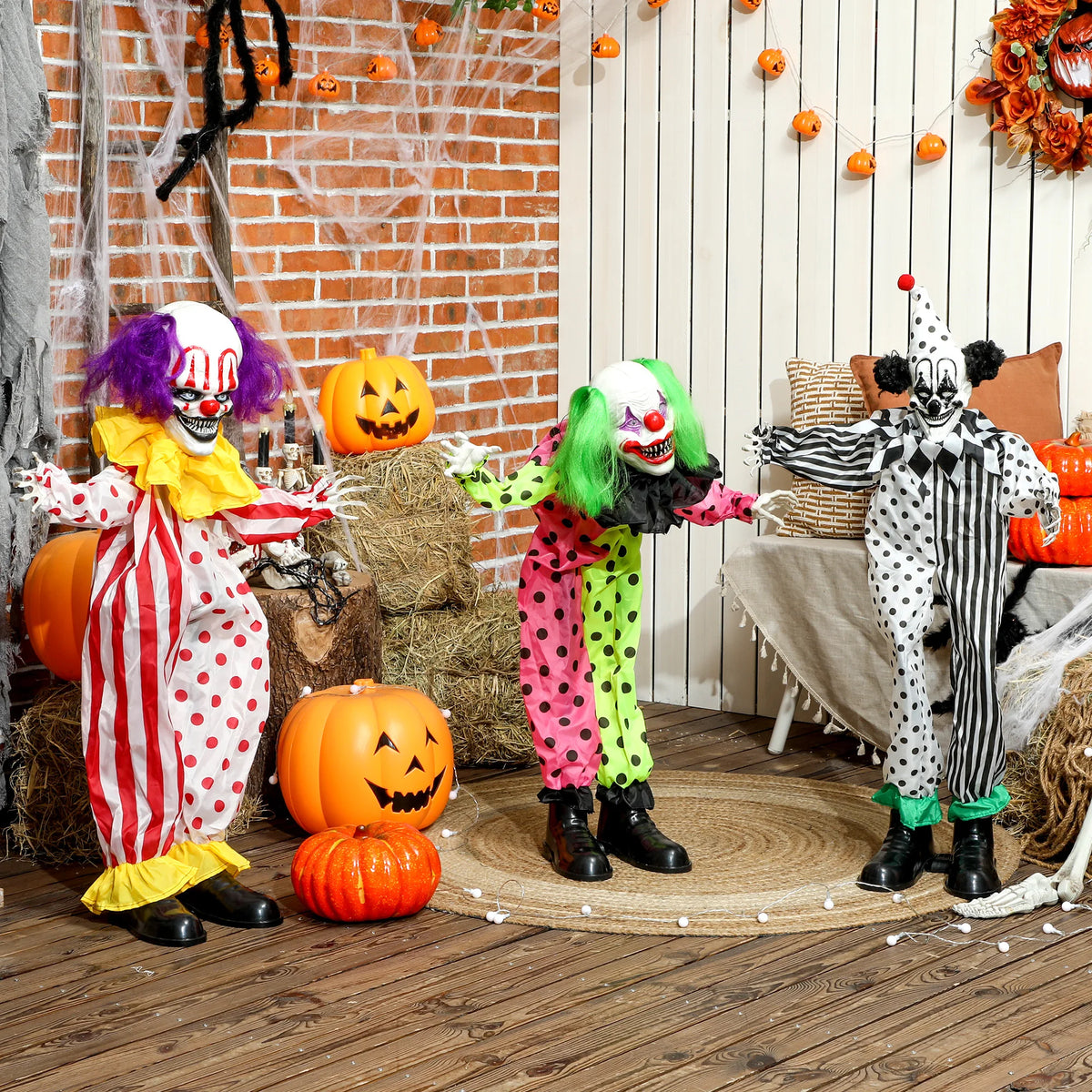 Stackable Halloween Clowns – 3 Tier Animatronic with Moving Head and Hands