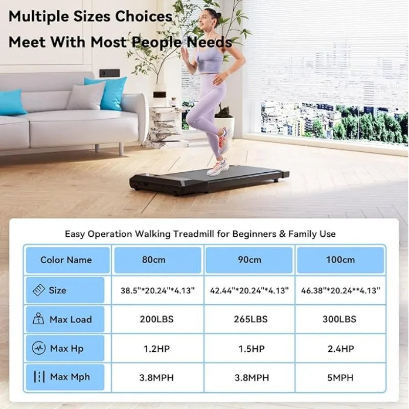 Under Desk Treadmill 35.5x15.5 Inch Run Area 1-6KM/H Remote Control LCD Display Bluetooth for Home