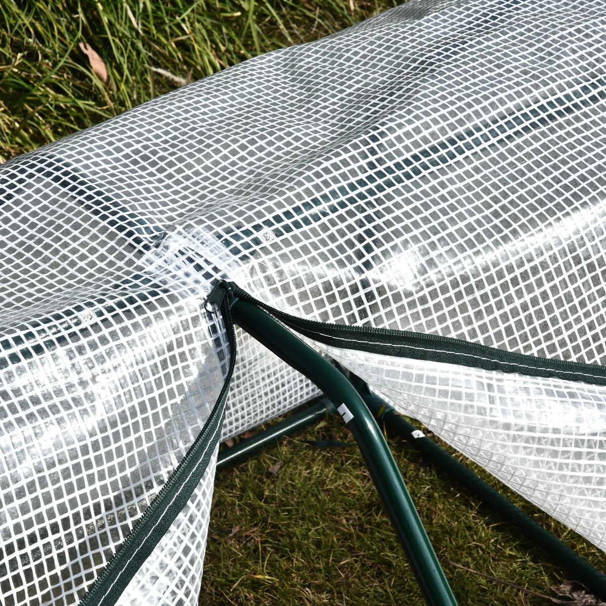Mini Tunnel Greenhouse with Steel Frame and PE Mesh Cover, 99 x 71 x 60cm