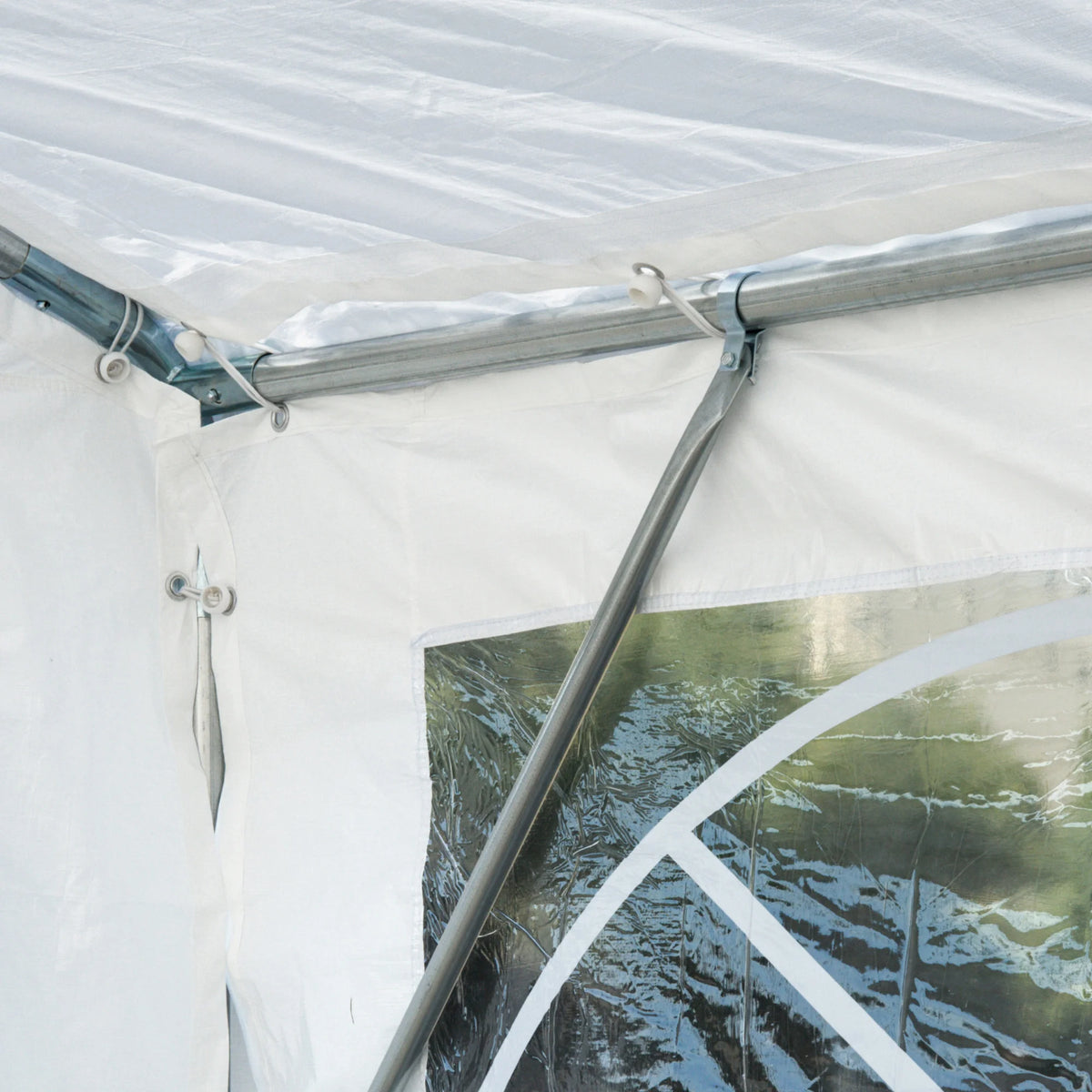 8m Gazebo Garden Marquee Canopy Party Carport Shelter Garage Tent White