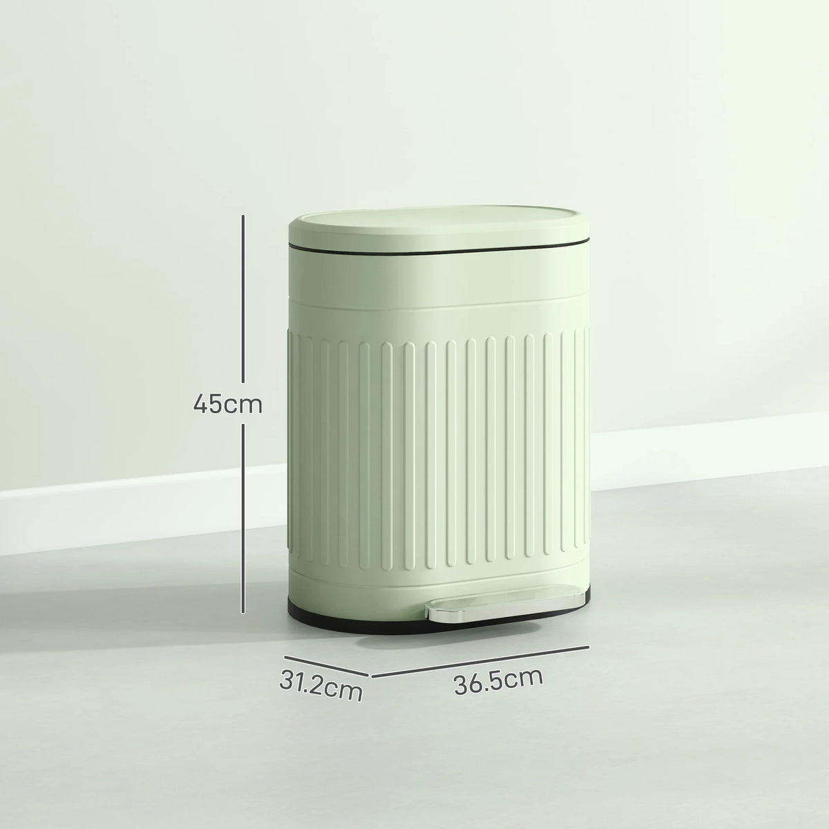 20L Pedal Bin, Metal Kitchen Bin with Soft-Close Lid