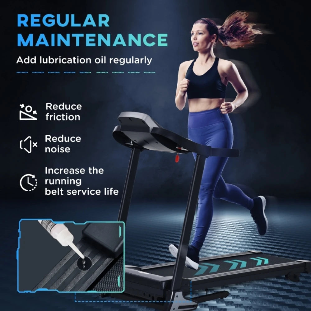 Folding Treadmill 2.0HP Incline 12.8km/h LED Display 12 Preset Programs Drink Phone Holder for Home Gym