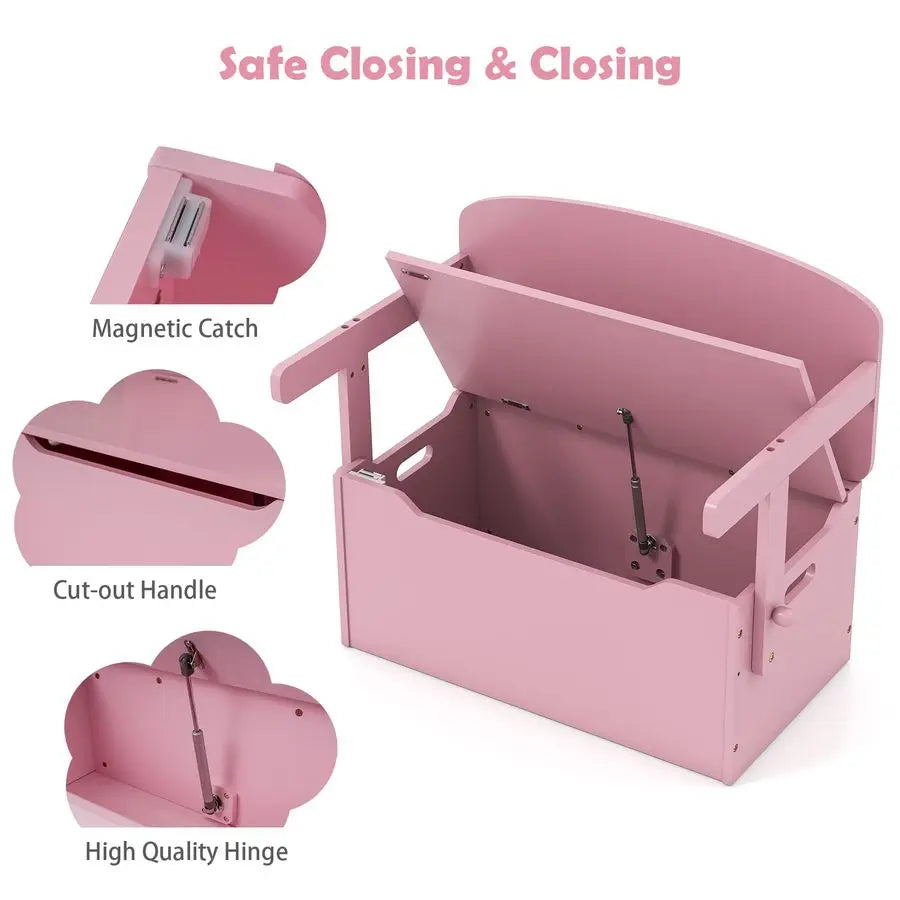 2 in 1 Toddler Table and Chair Set Convertible Storage Bench Toy Box