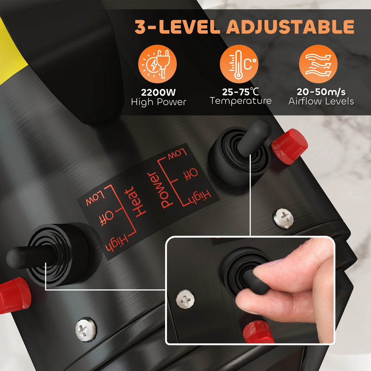 2200W Dog Hair Dryer with Adjustable Temperature & Velocity