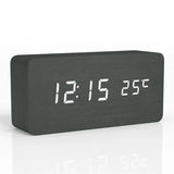 Niditon Wooden LED Alarm Clock | Digital Desk Clock with Temperature Display & 3 Alarms