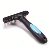 Stainless Steel Deshedding Brush Ergonomic Handle Dog Cat Comb for Long Short Hair Pet Grooming
