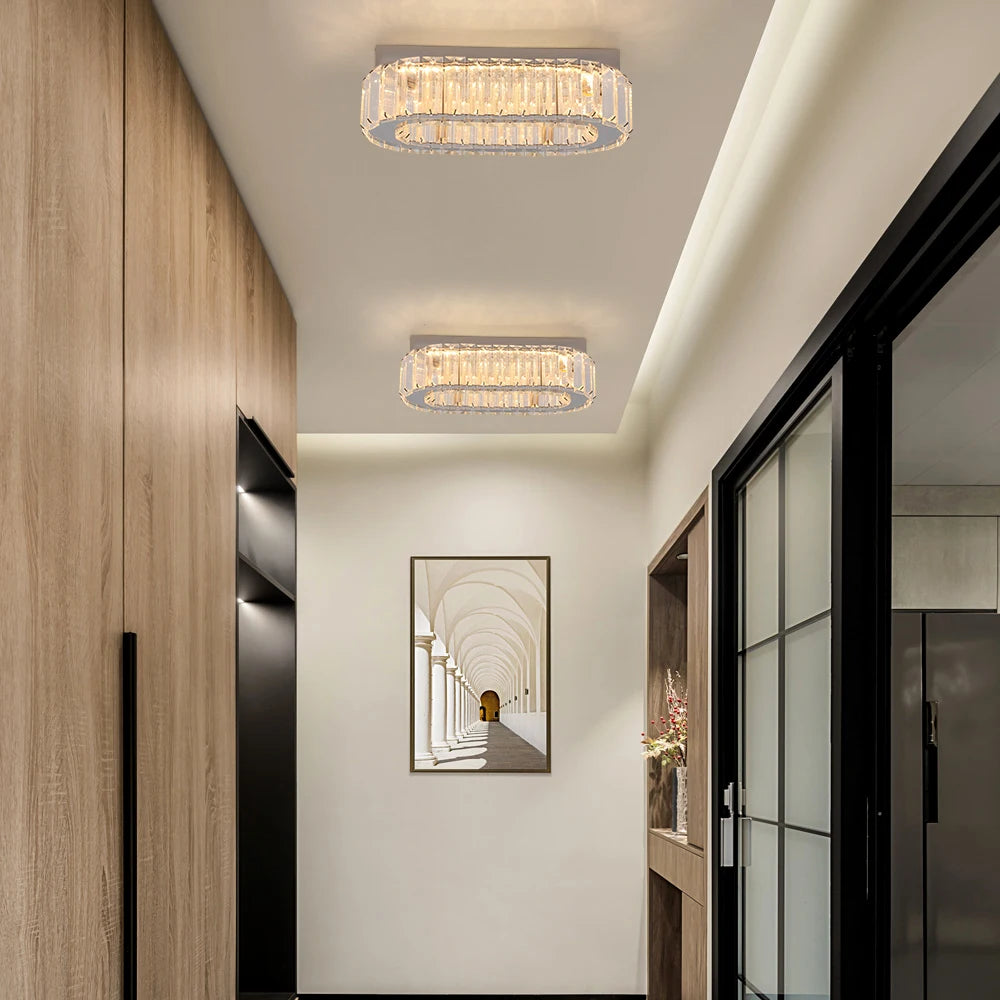 Modern Crystal Oval LED Chandelier Pendant Light Luxury Nordic Ceiling Lamp for Living Room Bedroom Dining Room