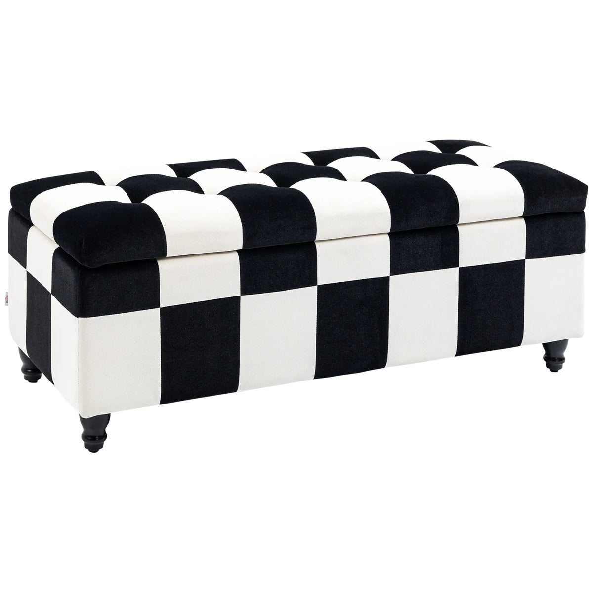 114 x 47 x 47cm Velvet Storage Ottoman, Button-Tufted Footstool Box