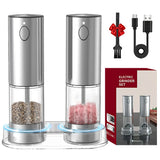 Electric Pepper & Salt Grinder | USB Rechargeable Stainless Steel Spice Mill