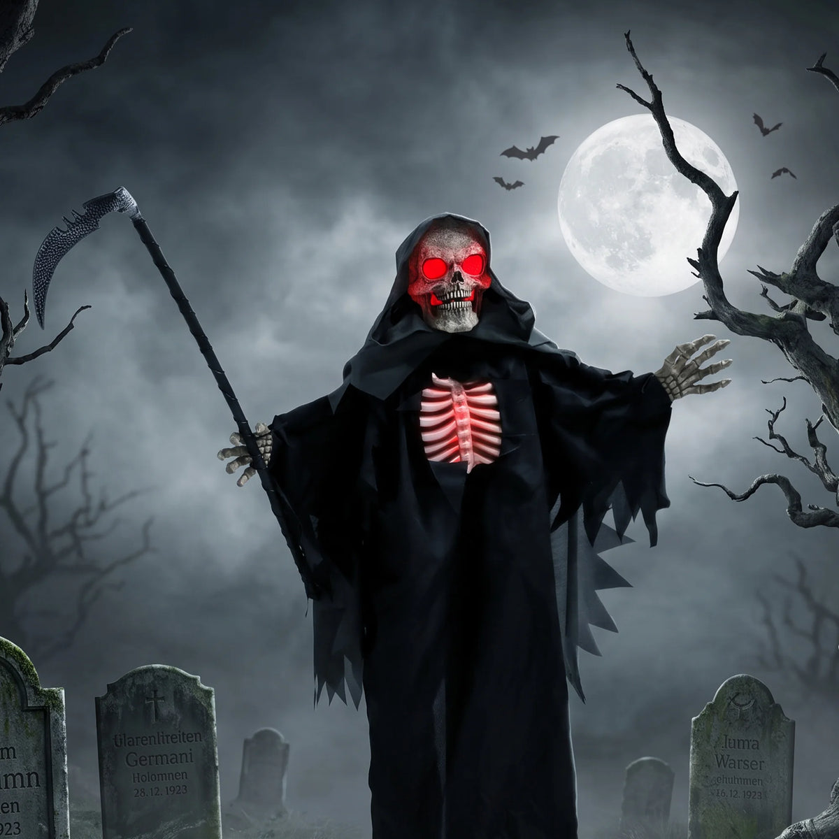 170cm grim reaper prop displayed at a doorway
