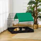Rabbit Cage Guinea Pig Small Animal Playpen with Waterproof Oxford Roof Two Doors and Steel Wire Frame