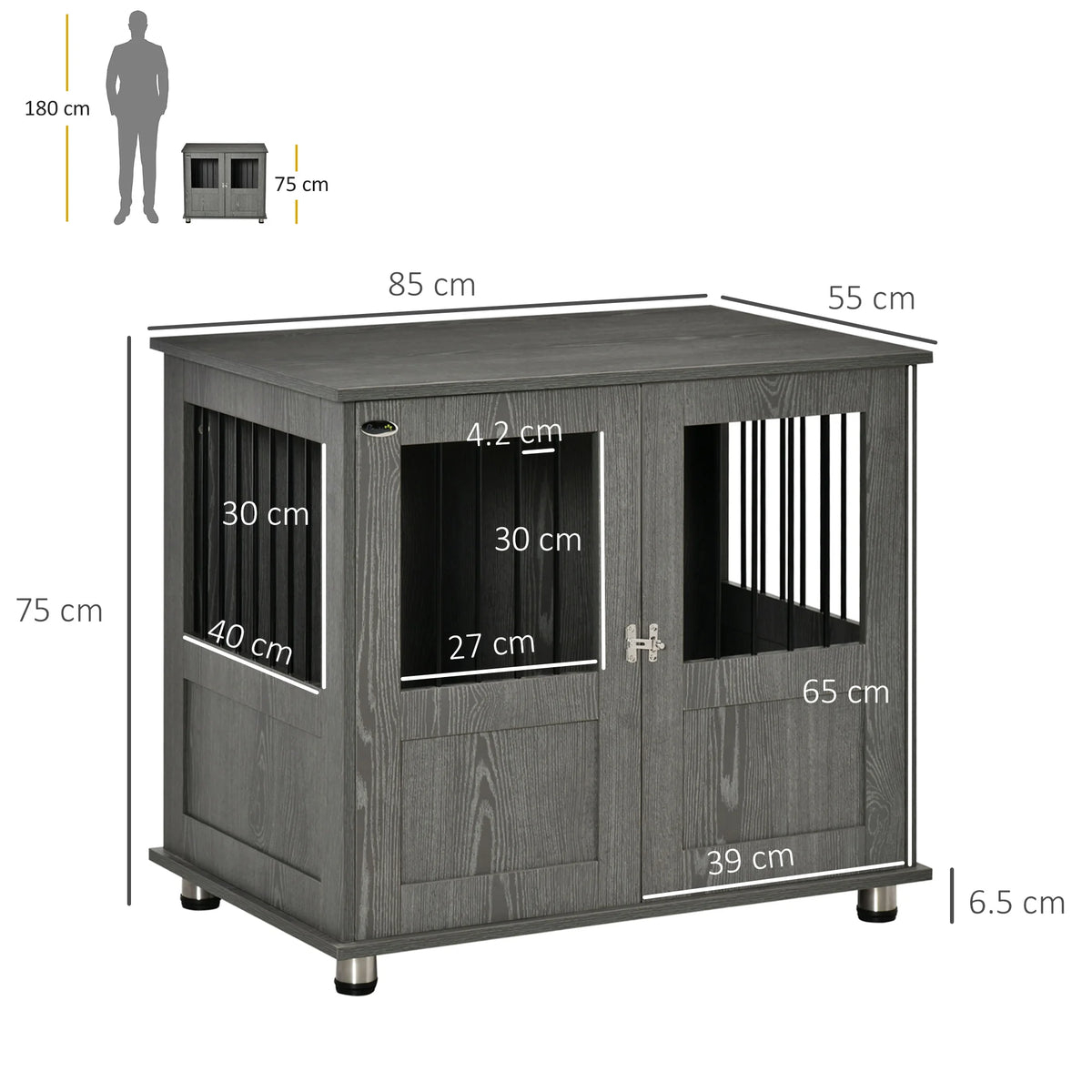 Dog Crate Kennel Cage for Small Medium Dog, Indoor End Table